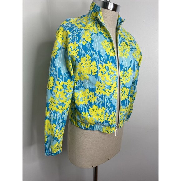 Vintage 1960’s 1970’s The Lilly Pulitzer Zip Up Jacket Sz S Blue Yellow Floral - Picture 5 of 8